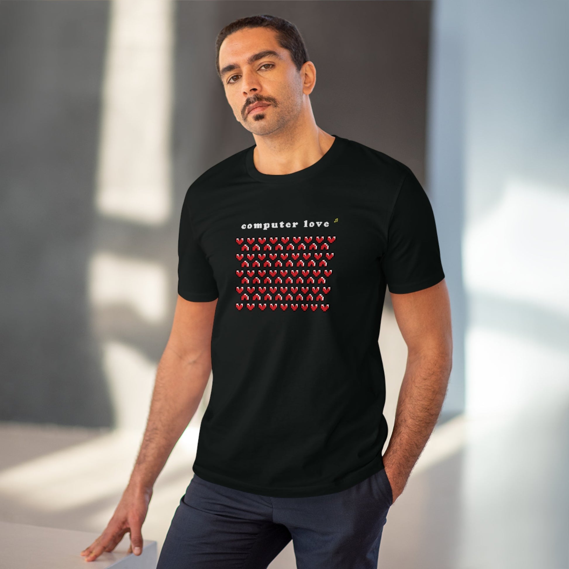 Urban 'Computer Love' t-shirt, a bold blend of hip hop culture and streetwear fashion.

