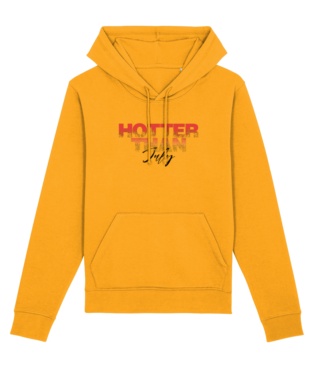 ‘Hotter Than July’ pullover hoodie with statement writing