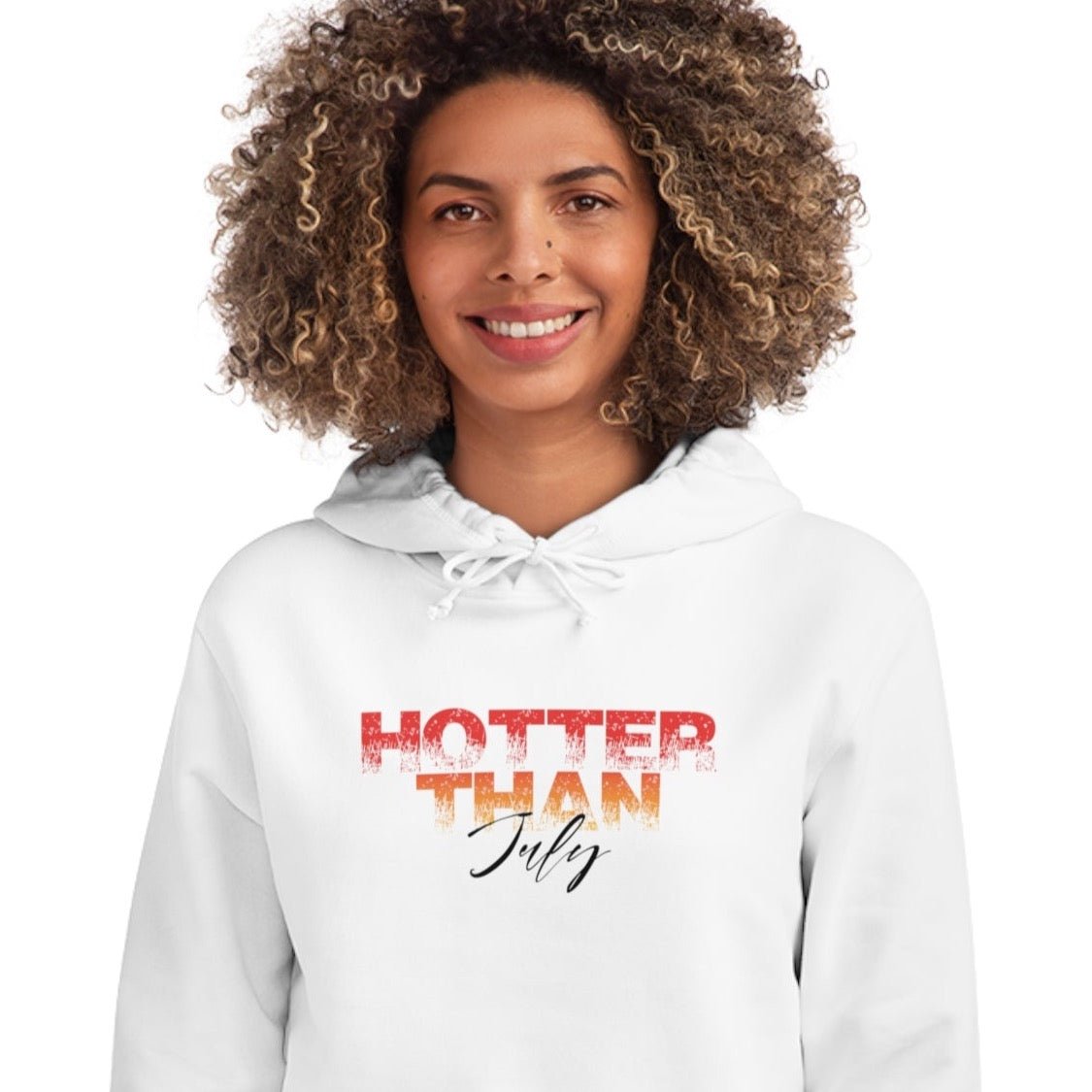 A bold graphic design - Trendy ‘Hotter Than July’ hoodie 