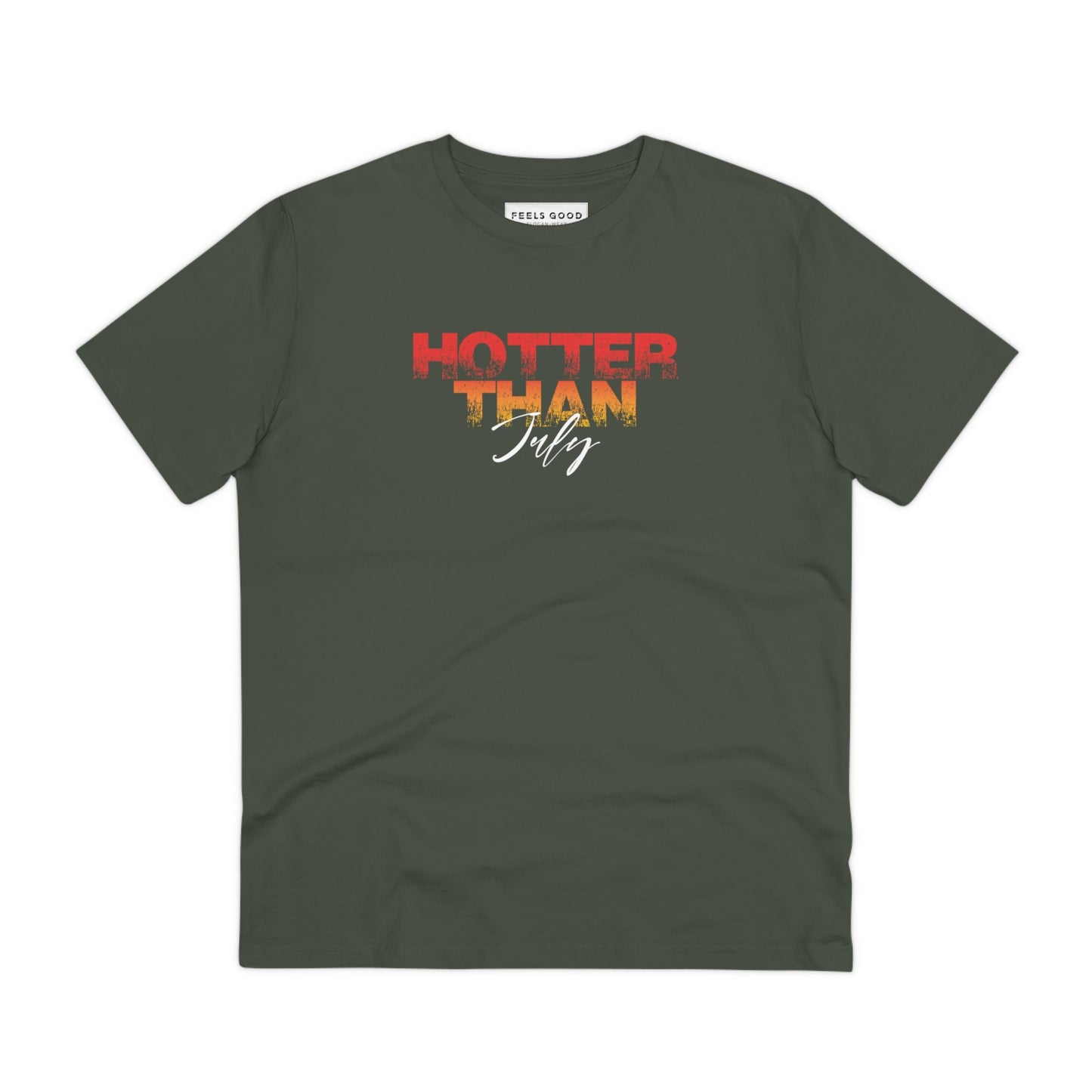 Unisex 'Hotter Than July' tee made from breathable organic cotton.

