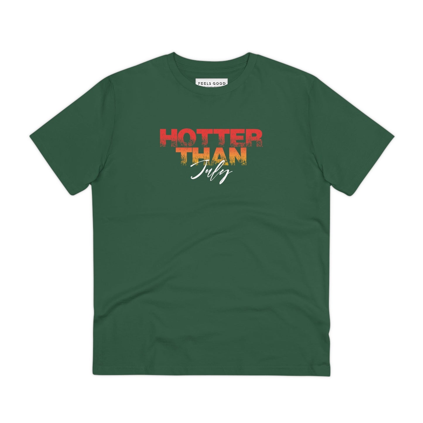 Cool and expressive Hotter Than July t-shirt crafted in organic cotton.

