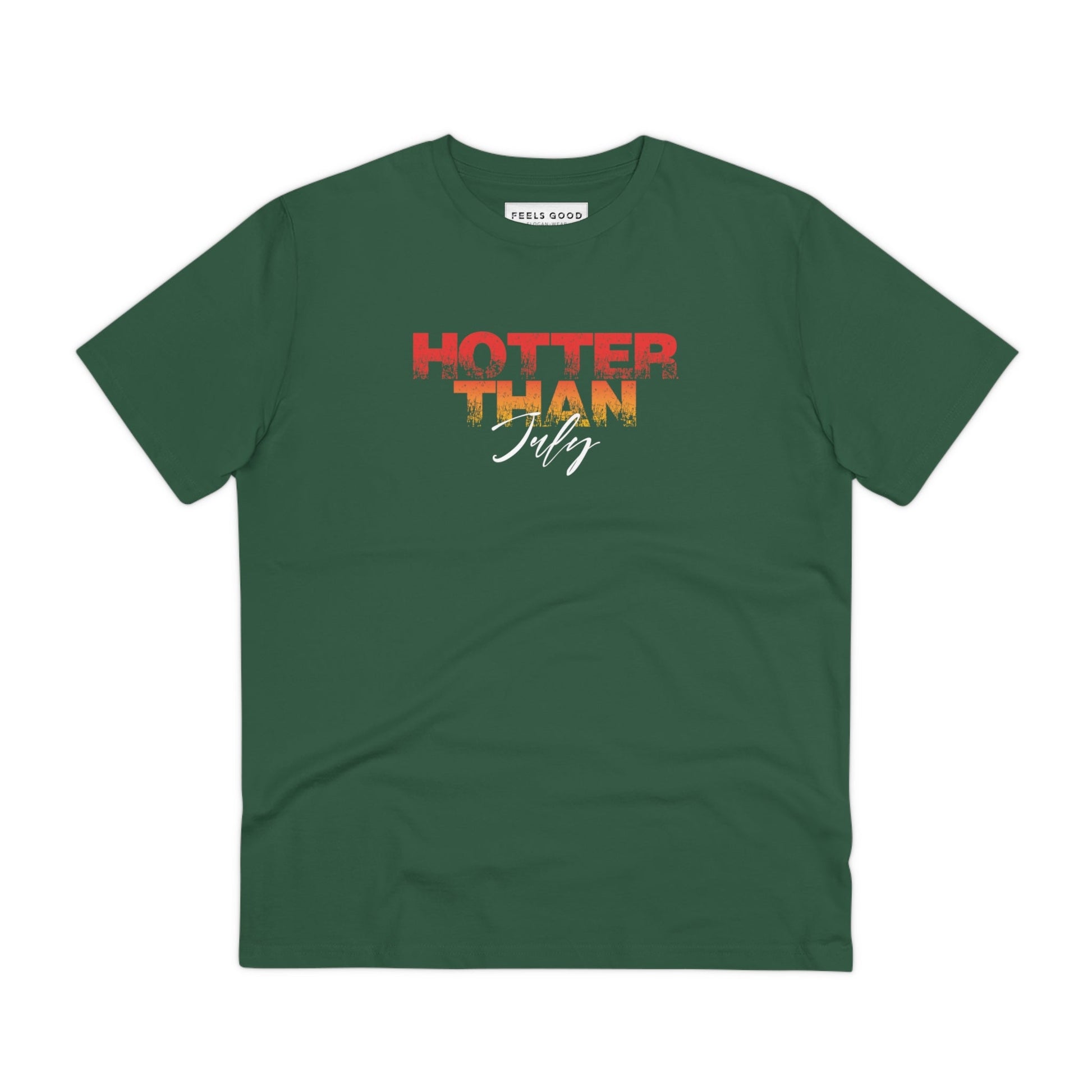 Cool and expressive Hotter Than July t-shirt crafted in organic cotton.

