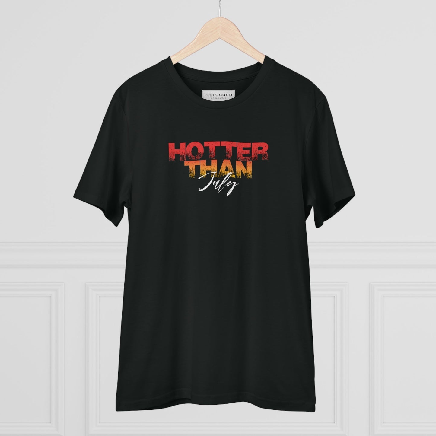 Lightweight cotton tee with Hotter Than July print for bold everyday looks.
