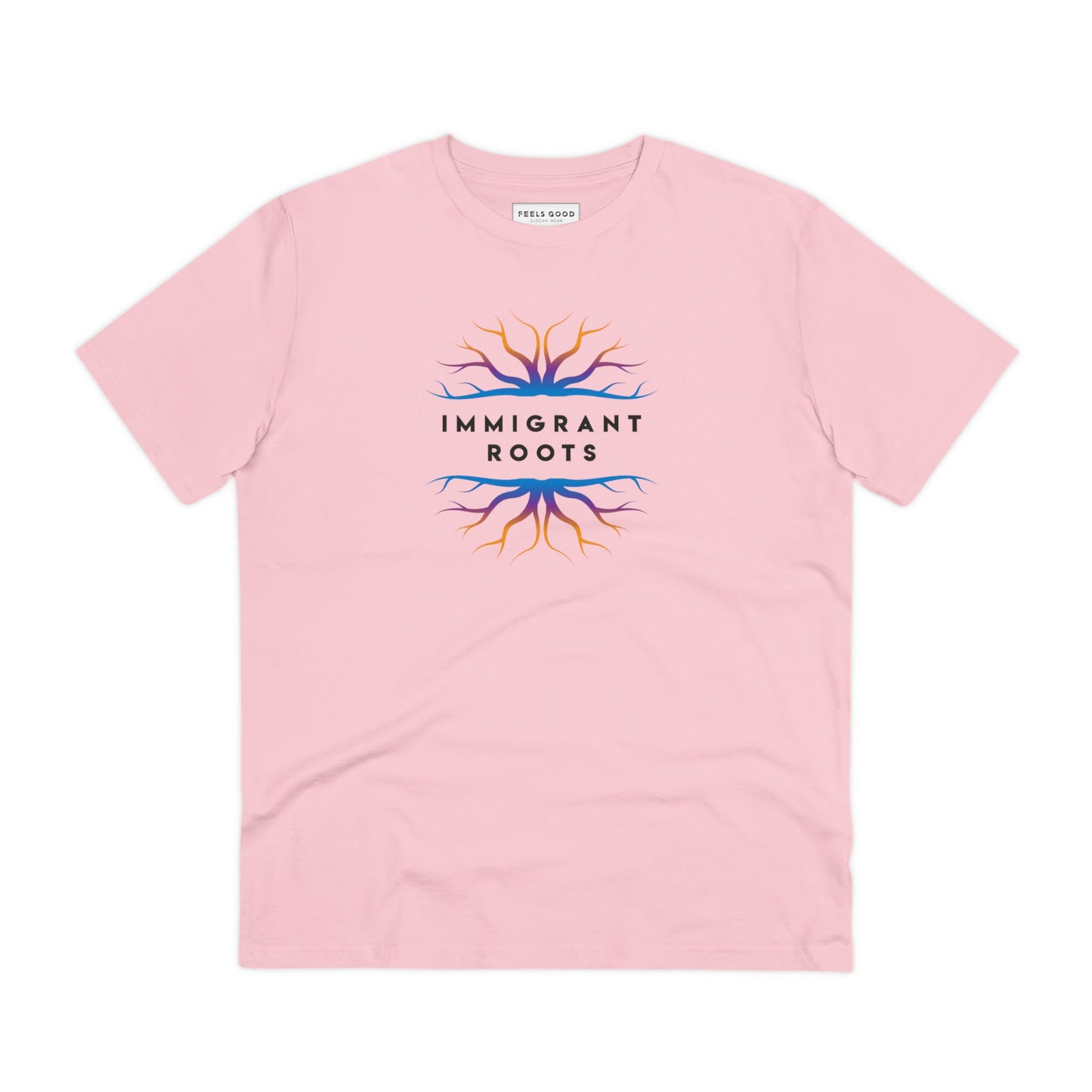 Artistic best t-shirt: 'Immigrant Roots' urban design.
