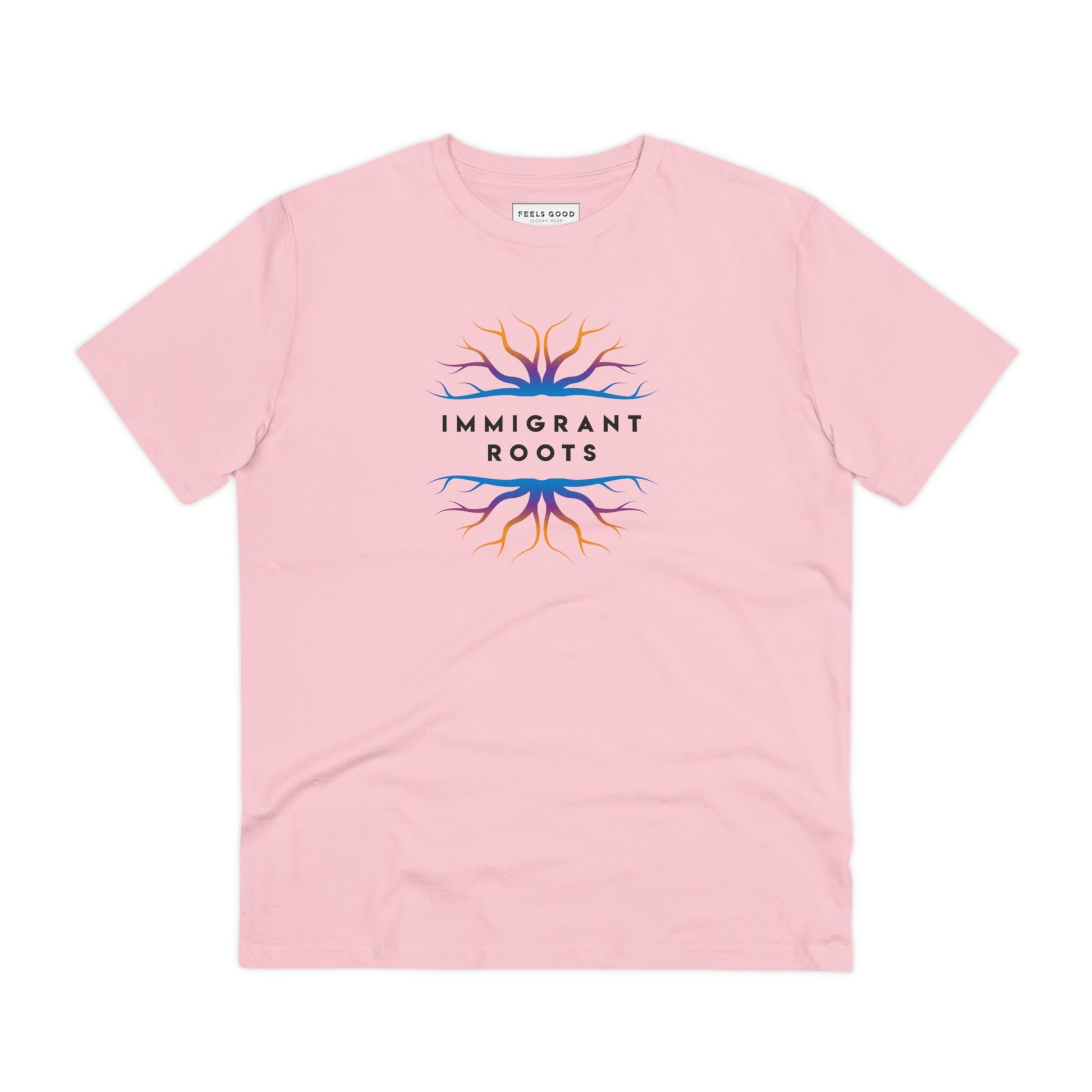 Artistic best t-shirt: 'Immigrant Roots' urban design.
