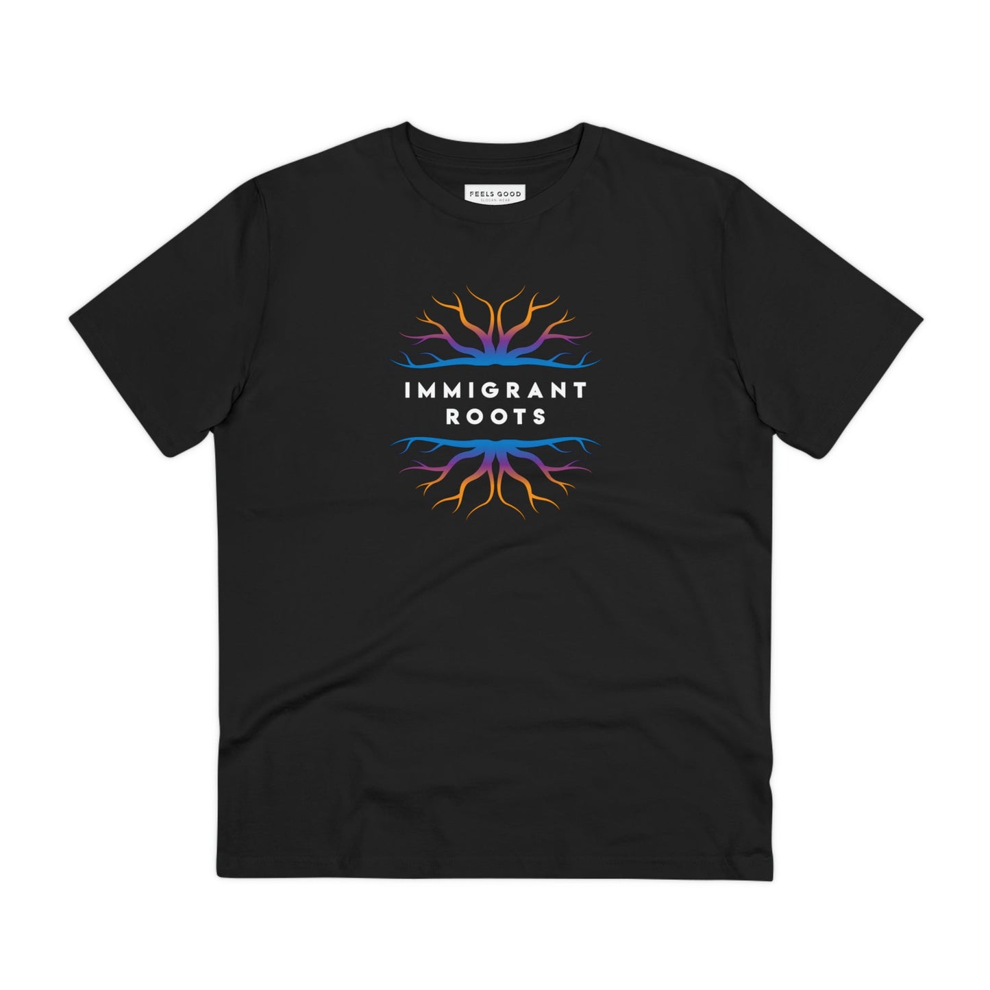 Top brand t-shirt: Urban 'Immigrant Roots' organic.
