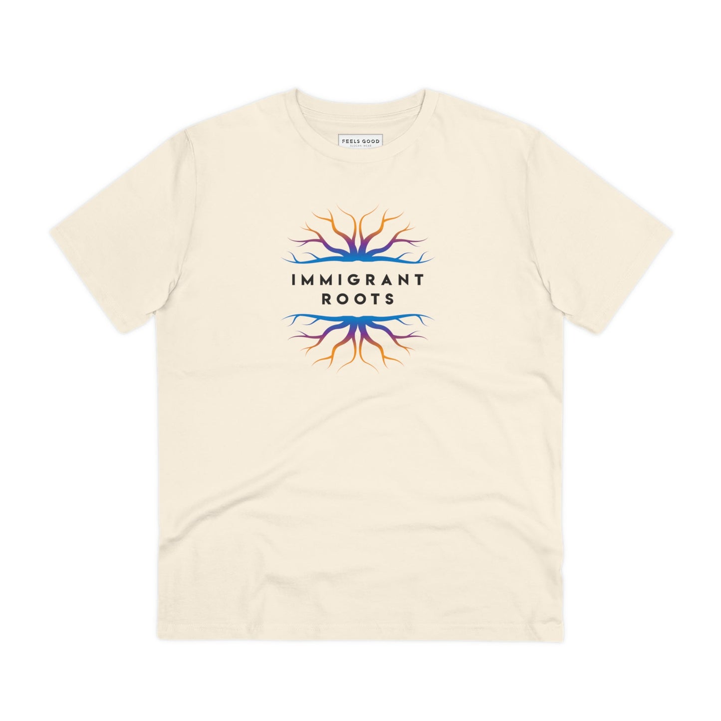 Sustainable best t-shirt: Urban 'Immigrant Roots' organic.

