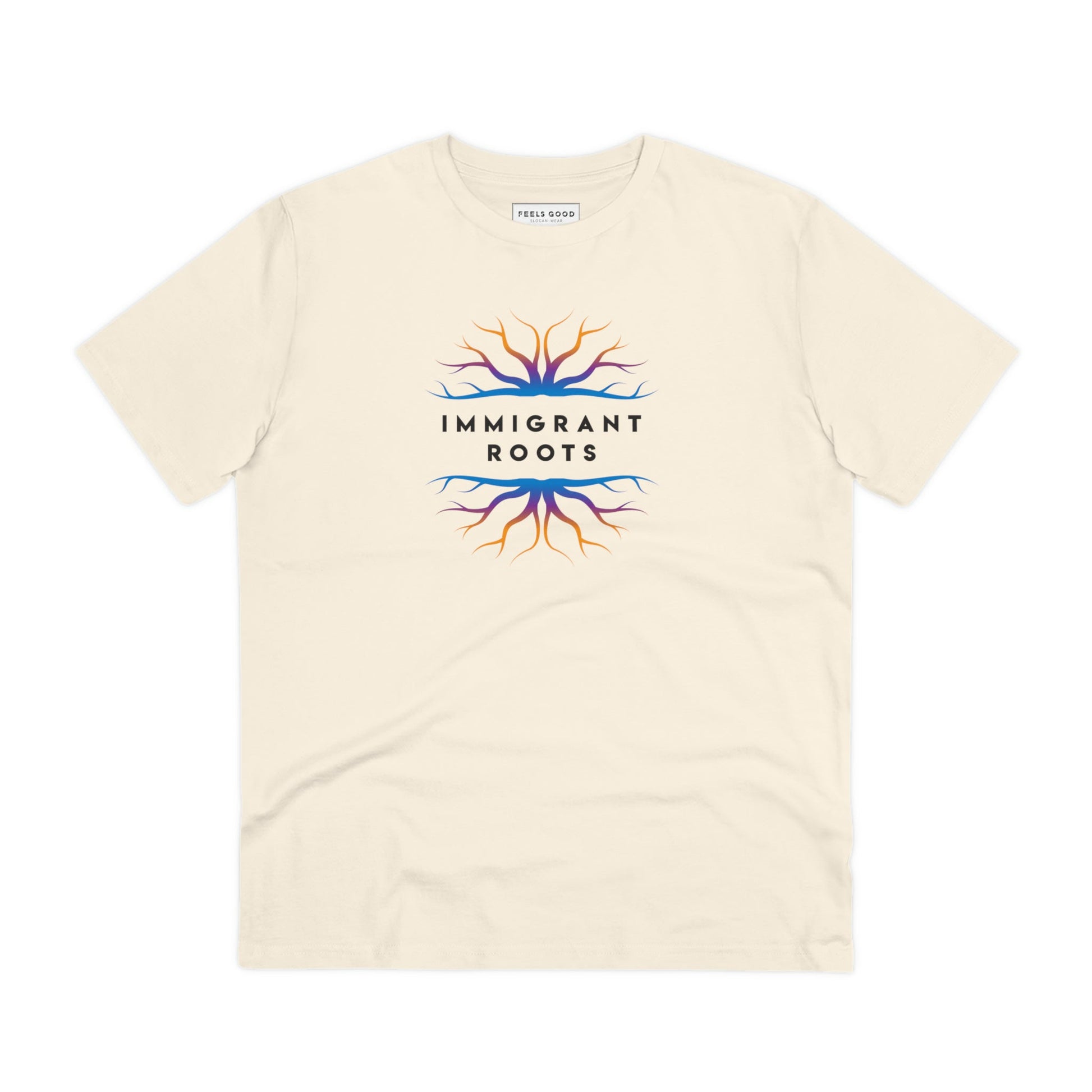 Sustainable best t-shirt: Urban 'Immigrant Roots' organic.
