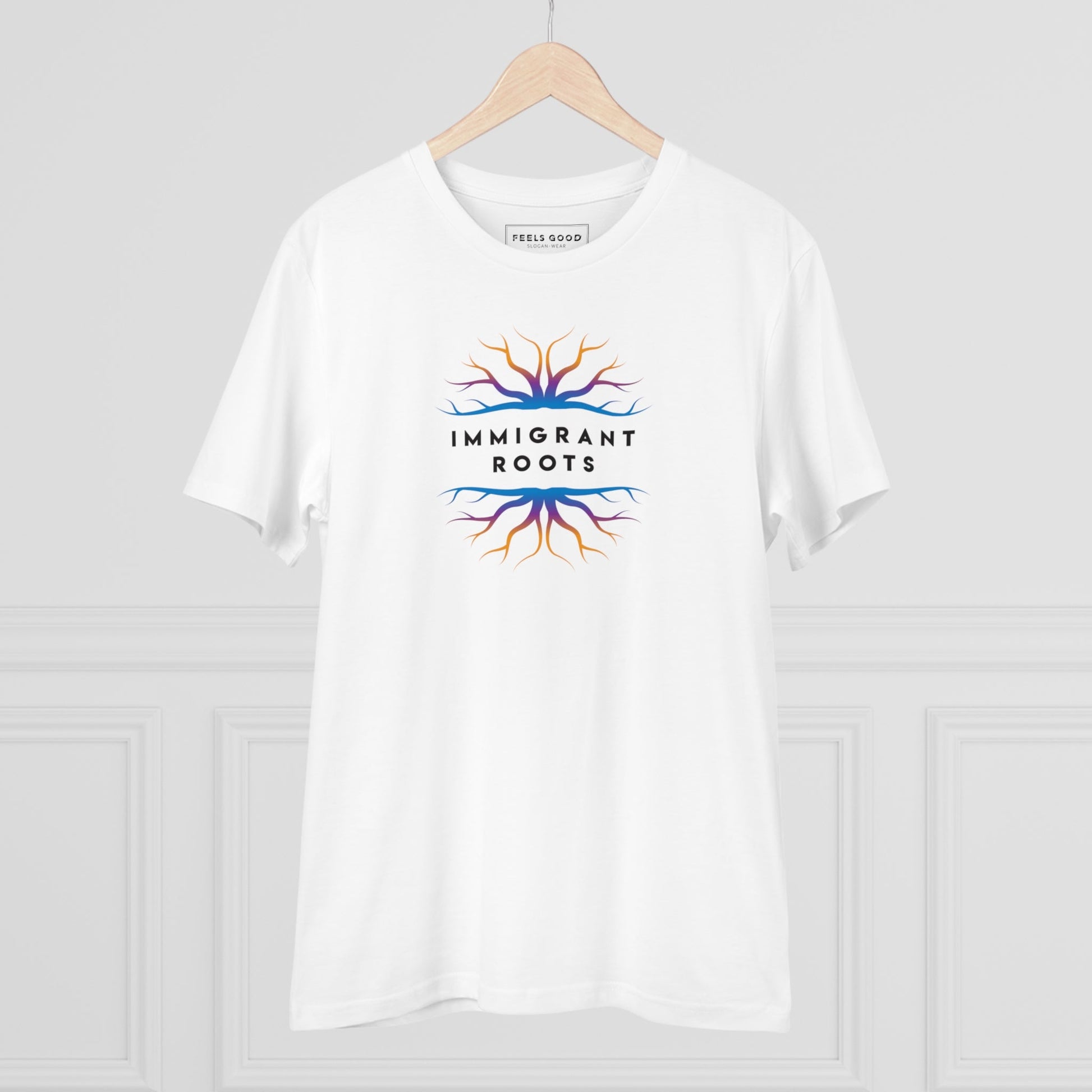 Graphic best t-shirt: Urban 'Immigrant Roots' organic.
