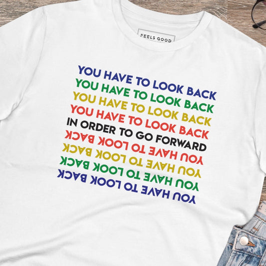 Urban 'Look Back To Look Forward' Organic Cotton T-shirt – Band T-shirt with a bold message.

