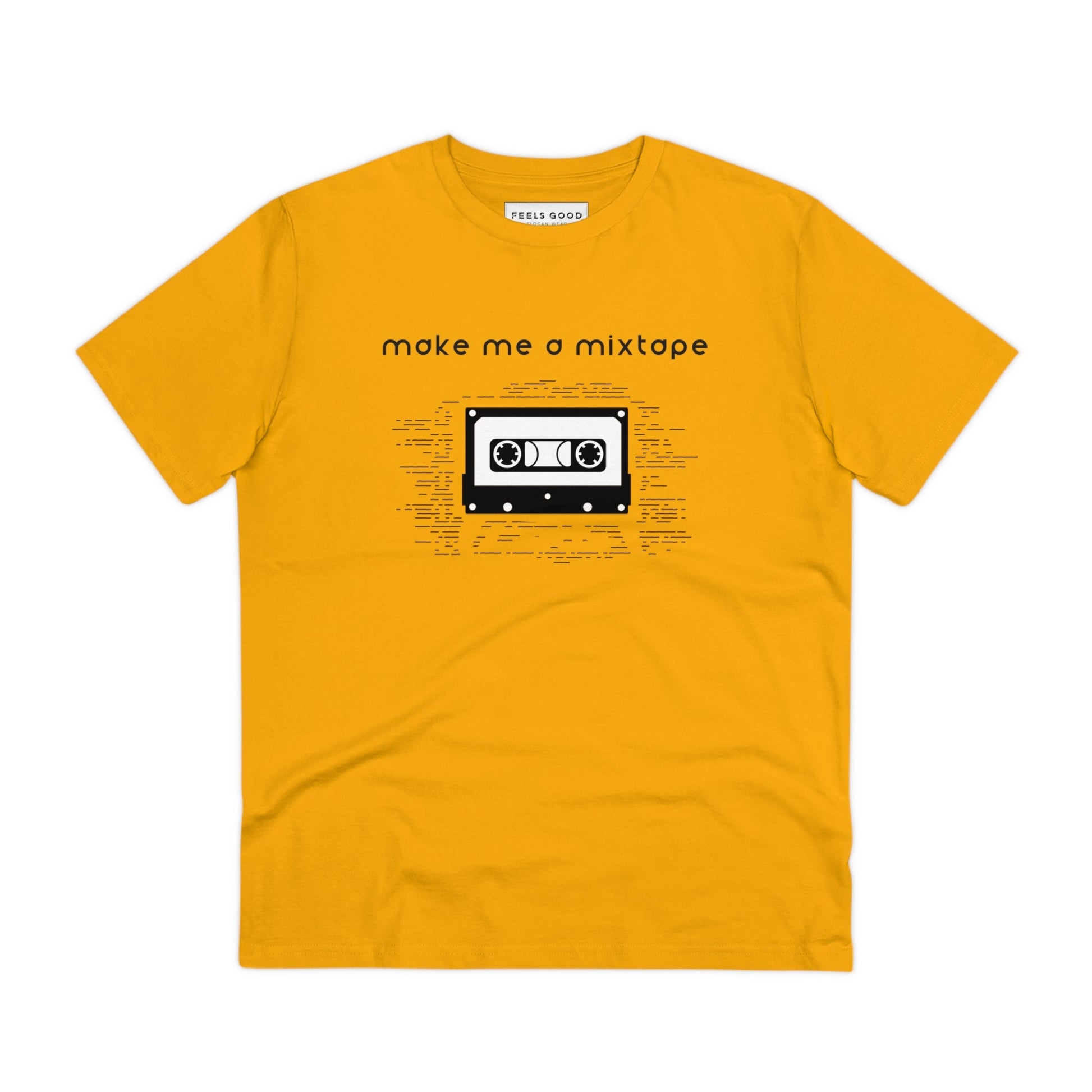 Urban 'Make Me a Mixtape' Organic Cotton T-shirt - Mixtape  Yellow Tshirt