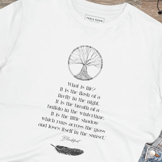 Urban 'Native American Poem' Organic Cotton T-shirt with motivational quotes on t-shirt.

