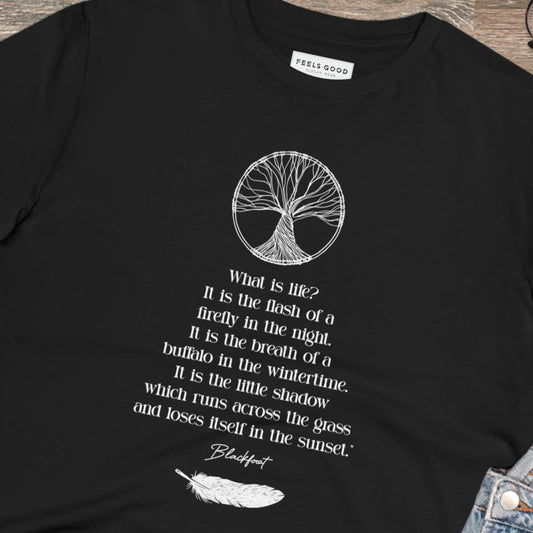 Urban 'Native American Poem' Organic Cotton T-shirt for a powerful motivational look.

