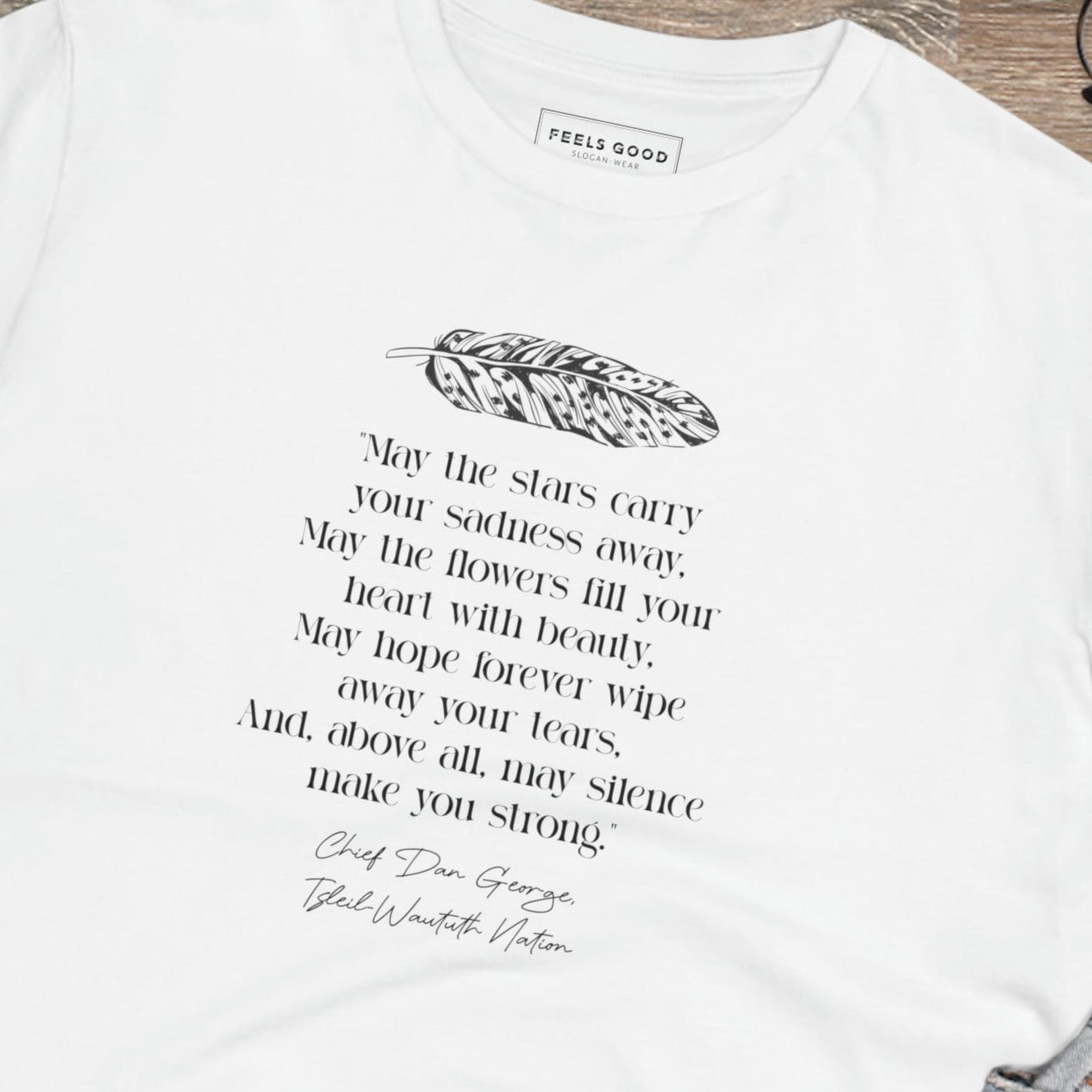 Urban 'Native American Prayer' Organic Cotton T-shirt - Motivational quote tee.

