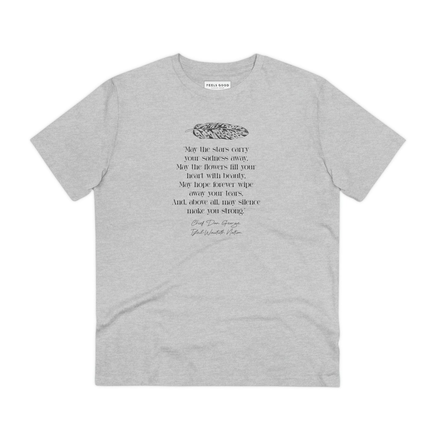 Urban 'Native American Prayer' Organic Cotton T-shirt, perfect for motivational quotes.

