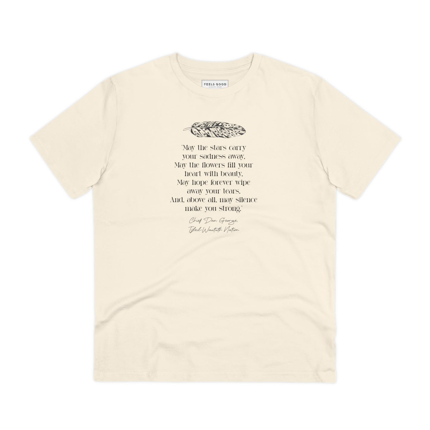 Urban 'Native American Prayer' Organic Cotton T-shirt with a quote design.


