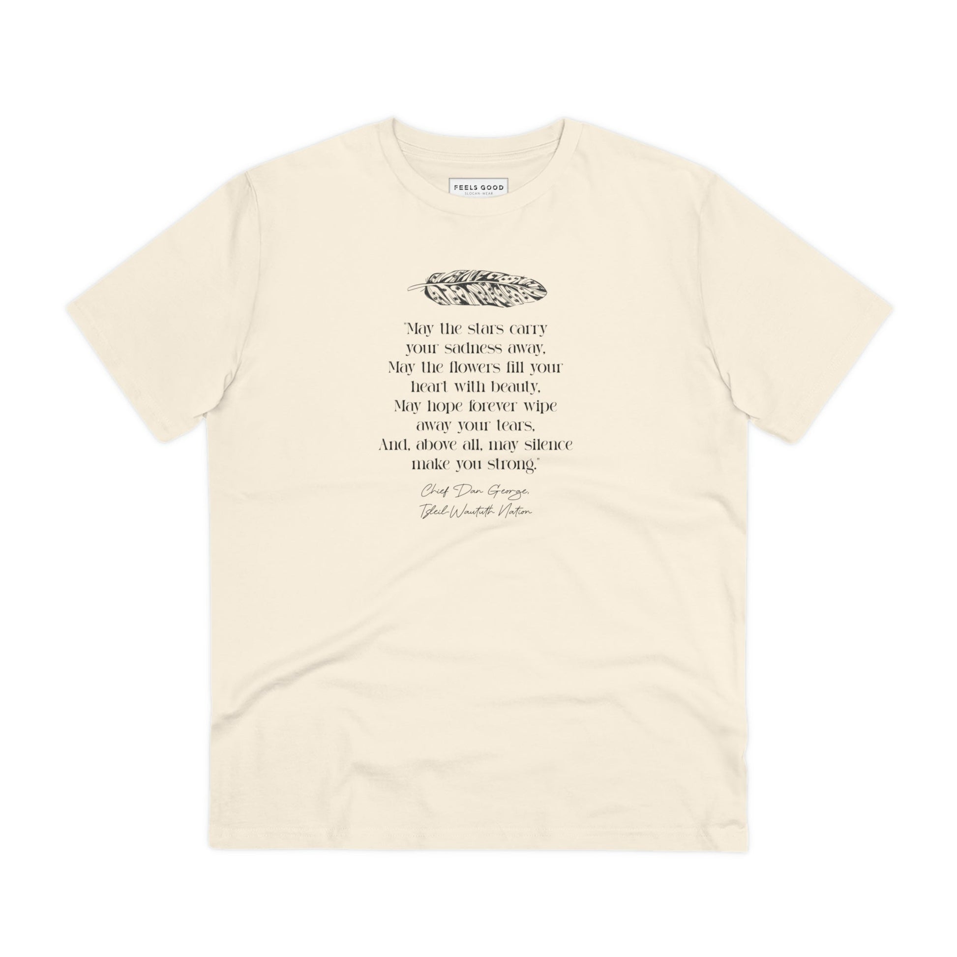 Urban 'Native American Prayer' Organic Cotton T-shirt with a quote design.

