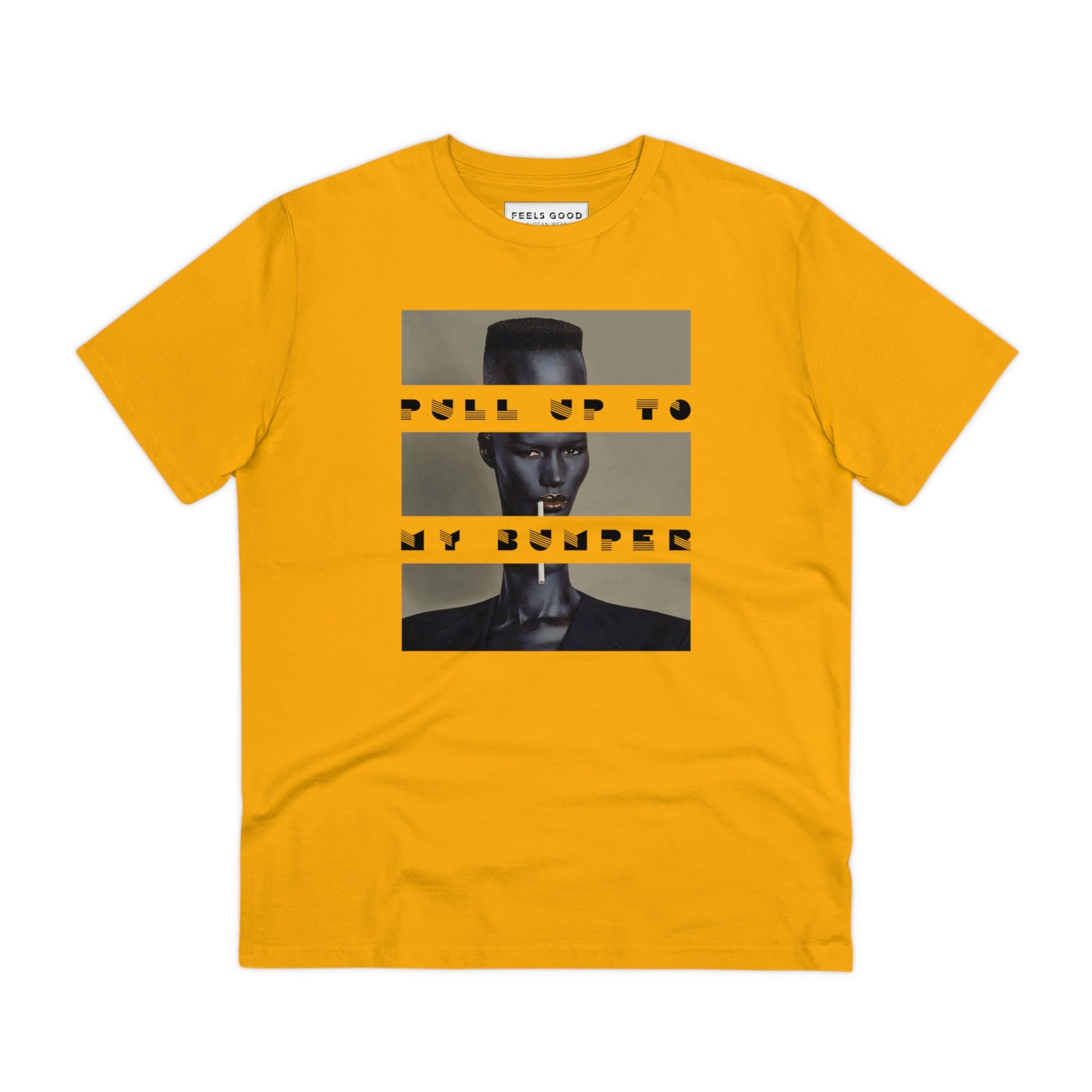 A trendy band t shirt womens option for a stylish, Urban 'Pull Up To My Bumper' Grace Organic Cotton T-shirt.