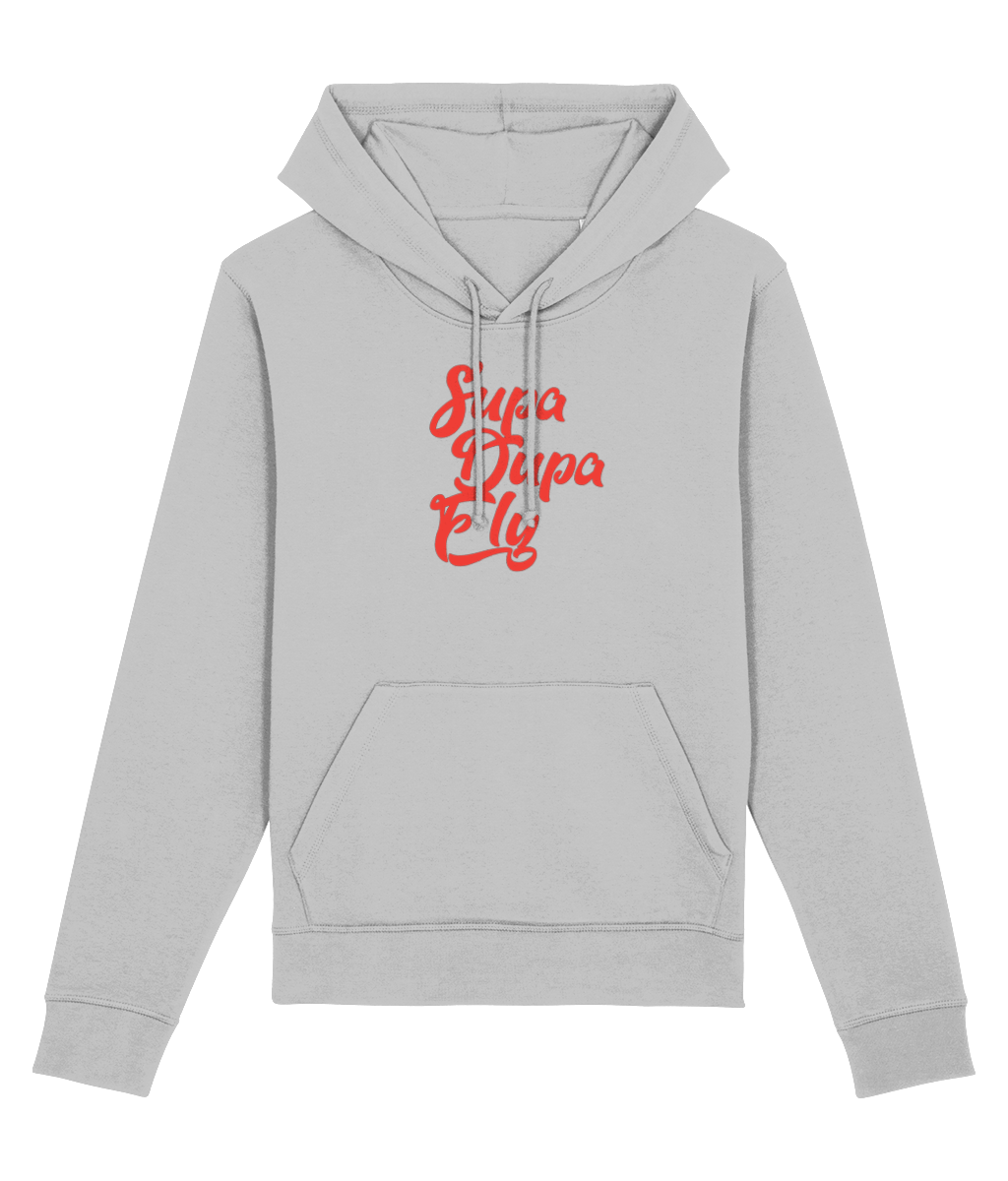 The Urban 'Supa Dupa Fly' Organic Cotton Hoodie is an eco hoodie designed for streetwear lovers.