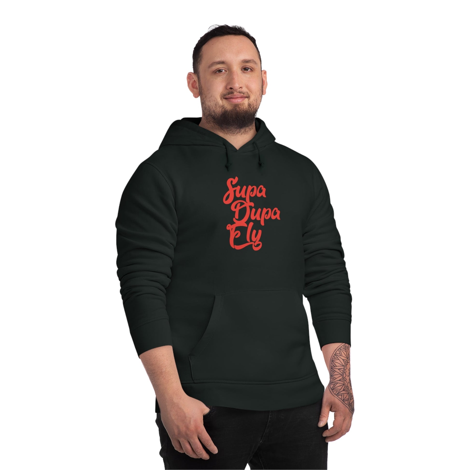 Stay ahead in fashion with the Urban 'Supa Dupa Fly' Organic Cotton Hoodie – top mens streetwear hoodie.