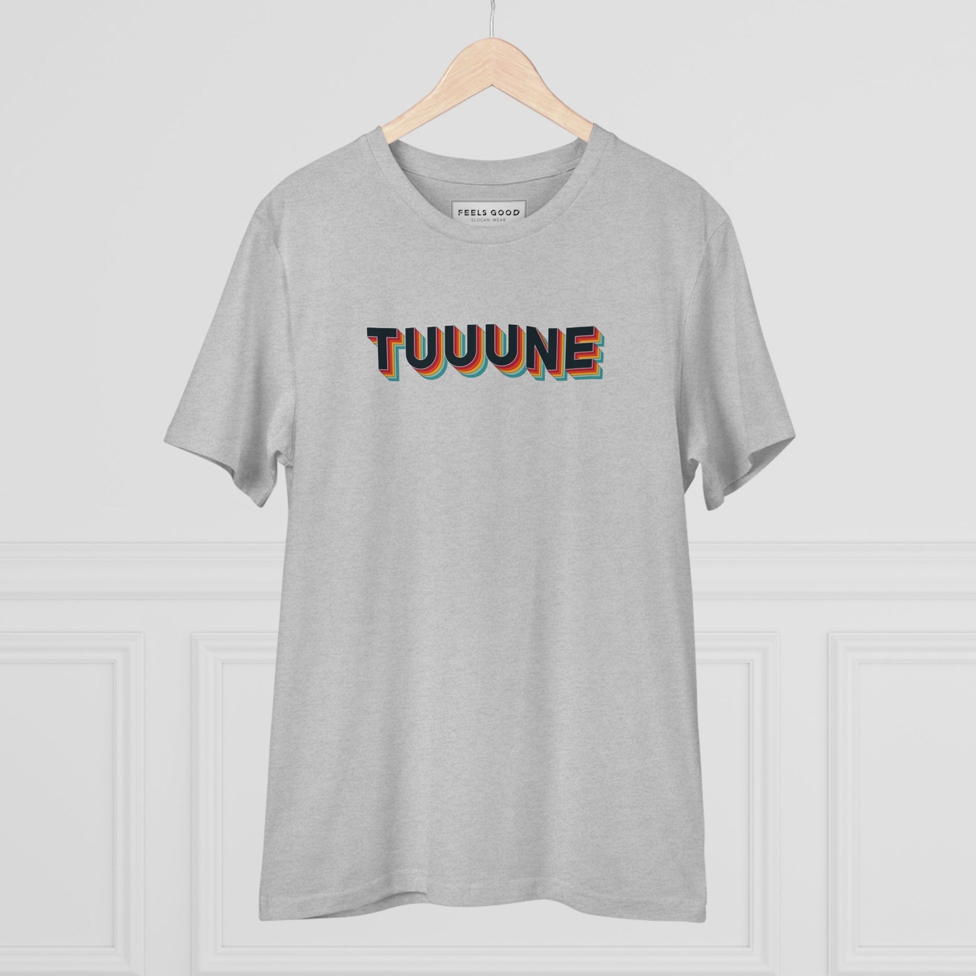 Urban 'Tuuuuune' Organic Cotton T-shirt, featuring a cool music graphic for trendy fashionistas.

