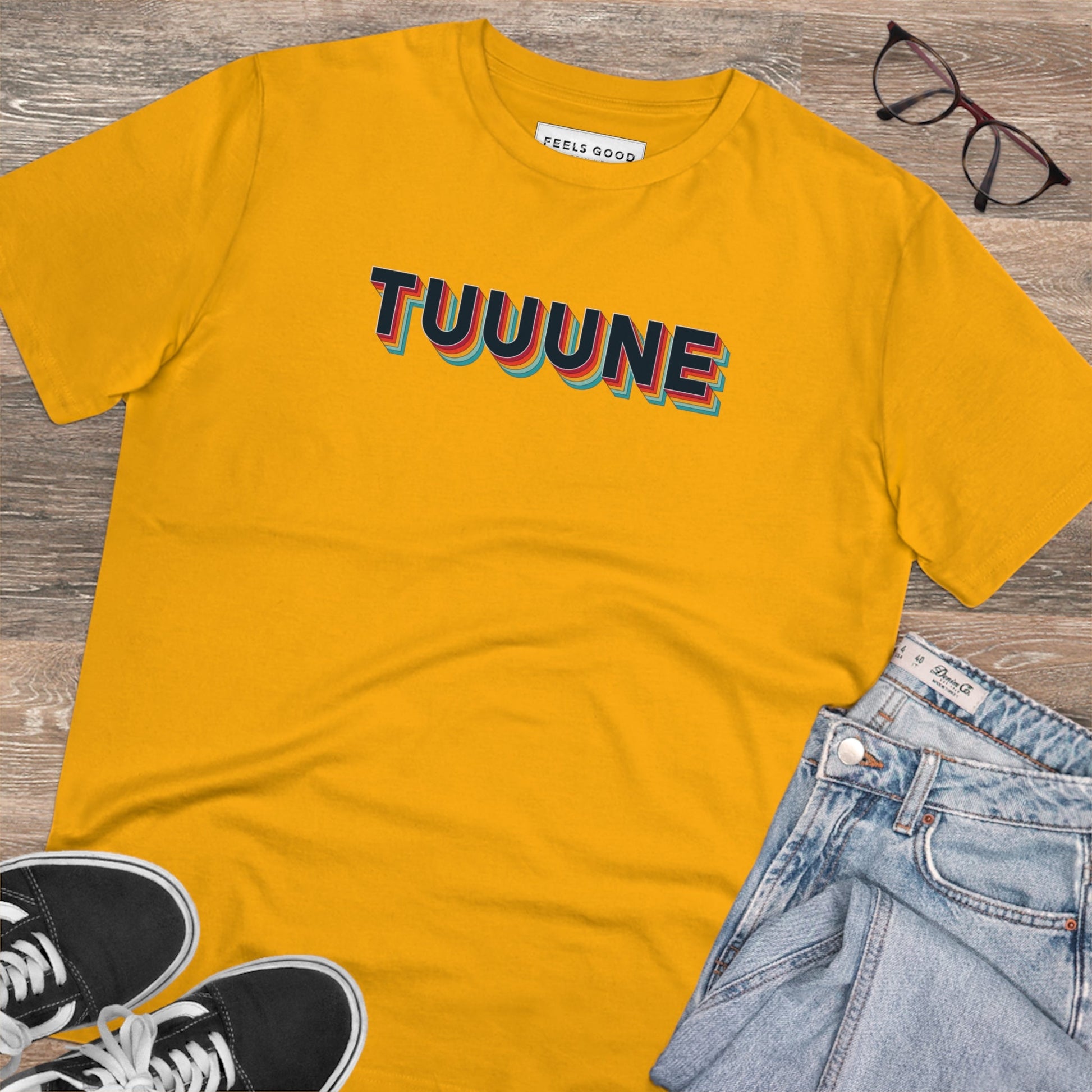 Urban 'Tuuuuune' Organic Cotton T-shirt, a fresh take on band t-shirts and streetwear fashion.

