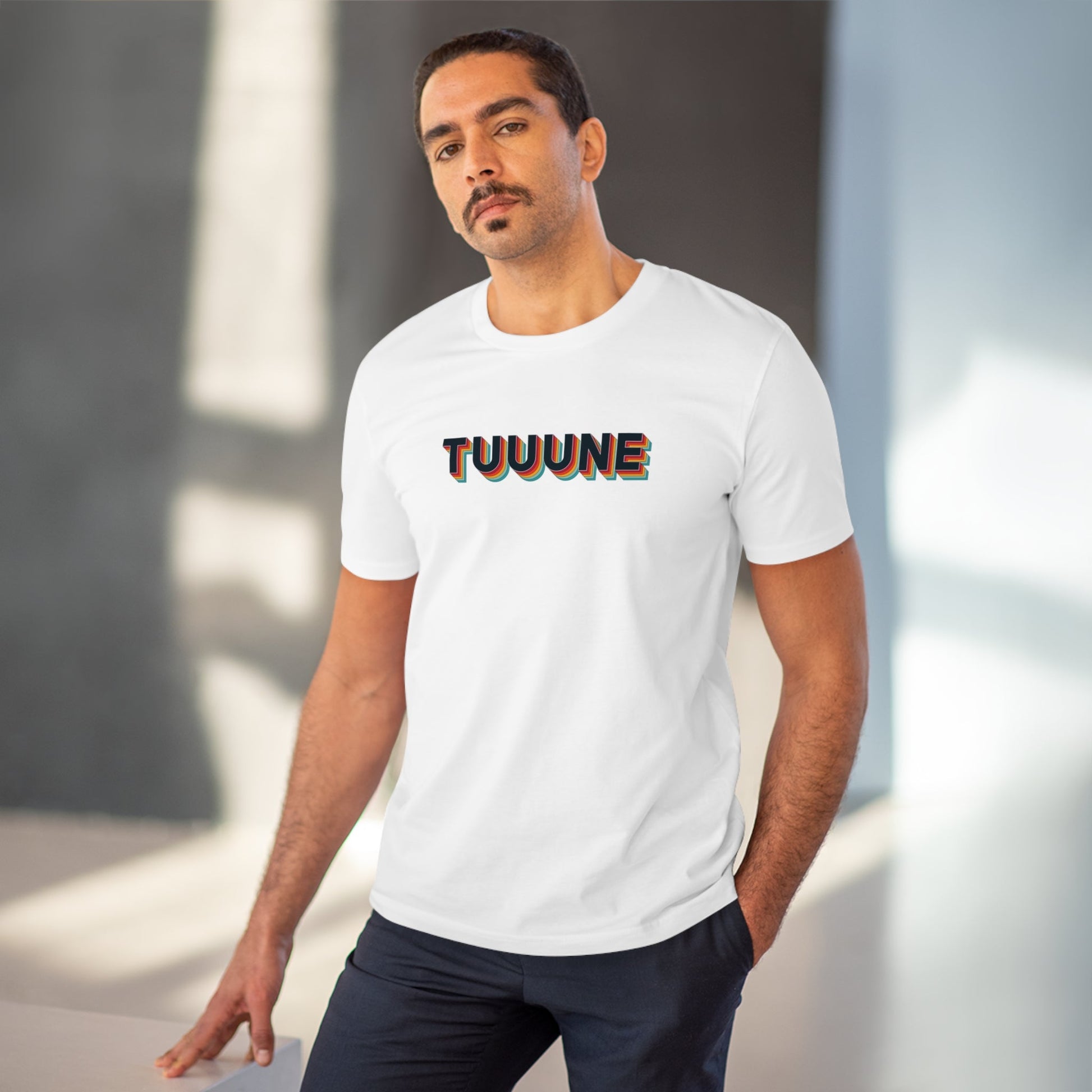 Vintage band t-shirts meet urban cool with Urban 'Tuuuuune' Organic Cotton T-shirt.

