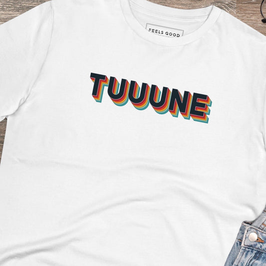 Urban 'Tuuuuune' Organic Cotton T-shirt, a music-inspired streetwear tee for modern fashion.

