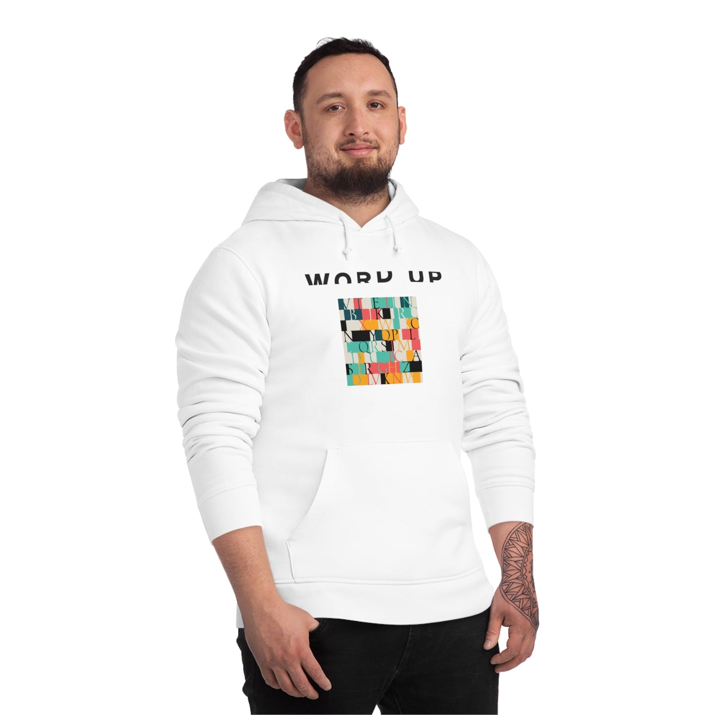 Urban 'Word Up' Organic Cotton Hoodie – Eco hoodies with vibrant graphic prints